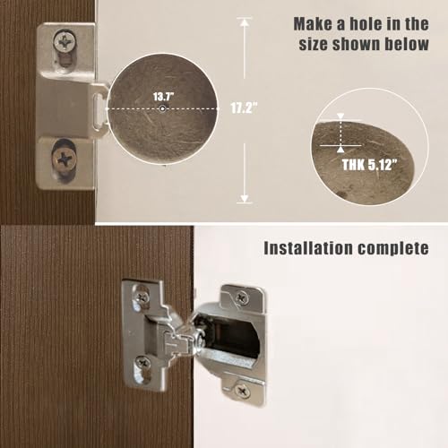 110-Degree Cabinet Door Hinges - Replacement for Blum Compact 33 Self-Closing Hinges, Adjustable Screw-On Design for Open-Side/Standard Cabinets, Soft-Close Durable Steel (Sliver, 4 Pack) - size: 4 Pack