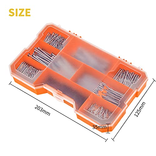 1080-Piece Nail Assortment Kit (7 Sizes): 1080 Count Fasteners Made of Steel for Hanging Pictures, Woodworking Projects, and General Use - style: 1080pcs-7sizes
