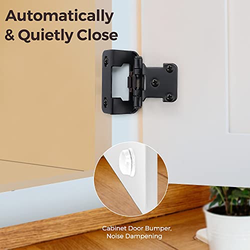Ravinte Black Kitchen Cabinet Hinges, Semi Wrap 1/2 Inch Overlay, 50 Pack - size: Semi Wrap 1/2 inch
