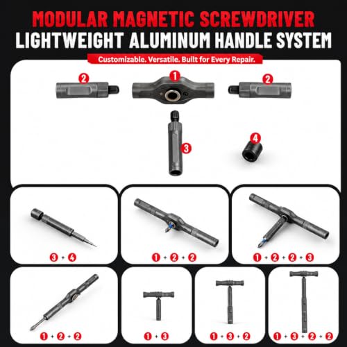Ratchet Screwdriver Set 66-in-1 Precision Repair Tool Kit with S2 Steel Bits, T-Handle & Wrench Driver, Magnetic Case for Home DIY, Electronics, Appliance Repair - Gift for Men Husband Dad