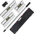 VEVOR Skimming Blade Set,10"+16"+24" Blades + 35"-78" Extension Handle，European Stainless Steel Construction Knife, Aluminum Blade Profile Smoothing Knockdown Spatula for Gyprock/Drywall/Wall-Board - size: 10"+16"+24", style: With Extension Handle