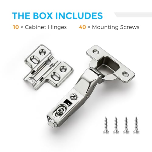 HOME EDIT 5 Pairs 10 Pack European Insert Soft Close Cabinet Hinges - size: Insert