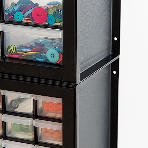 IRIS USA 24-Drawer Plastic Storage Cabinet, Teacher Toolbox, Garage, Black - color: Black, size: 24 Drawer