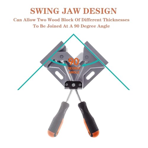 8pcs Corner Clamp - Right Angle 90 Degree Wood Clamps For Woodworking, With Adjustable Swing Jaw Aluminum Alloy Frame, For Welding, DIY Woodworking - style: 8pcs
