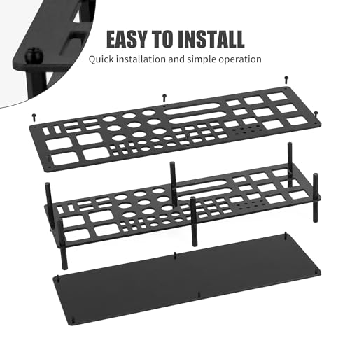 Screwdriver Storage Rack 63-Holes Acrylic Tool Stand Black