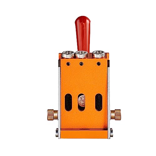 VEVOR Pocket Hole Jig Kit, Adjustable and Easy to Use Pocket Hole Jig System with Step Drills, Wrenches, Drill Stop Rings, Screws and Square Drive Bits, Dual Scale Marks, for DIY Carpentry Projects - color: Orange