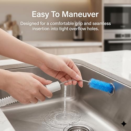 Flexible Drain Clog Remover Brush Double Head Extended Reach Cleaning Tool for Bathroom Kitchen and Sink Drains Blue - color: Blue, size: Large