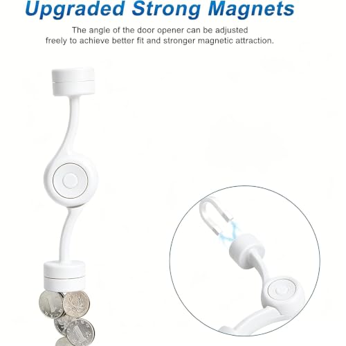 Magnetic Door Prop for Front Load Washer, 360° Adjustable Compact White - color: White