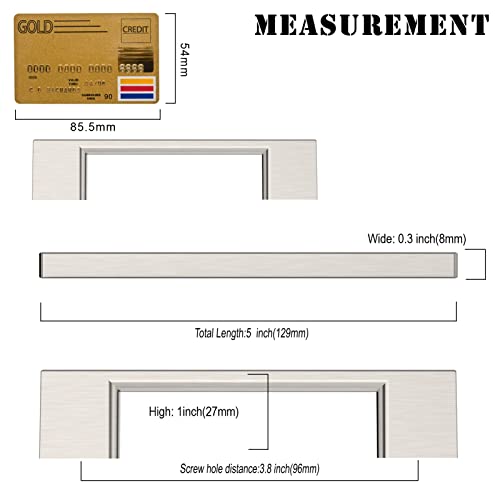 Amerdeco 10 Pack Brushed Satin Nickel Cabinet Pulls 3-3/4 Inch(96MM) Hole Centers Kitchen Cabinet Handles Cabinet Hardware Kitchen Handles for Cabinets Cupboard Handles Drawer Pulls ZH0060 - color: Brushed Satin Nickel, size: 3.75" hole center
