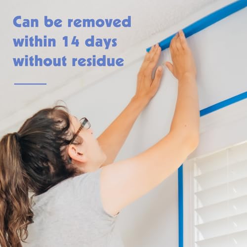 5 Rolls Painters Tape 1.5Inch Wide Blue Painters Tape for Wall Painting - size: 5rolls/1.5in（L)