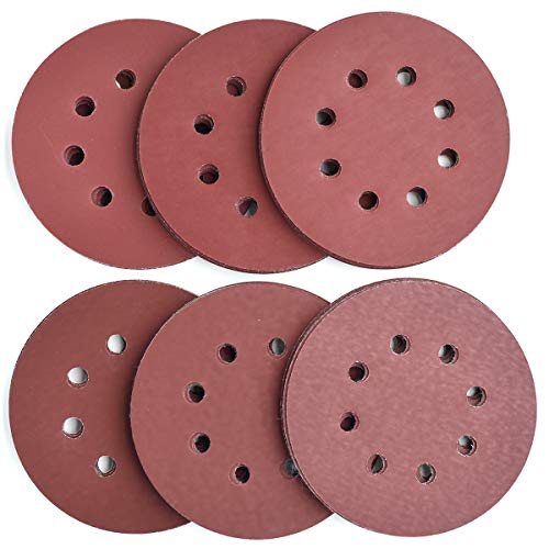 5-Inch 8-Hole Hook & Loop Sanding Discs 600-2000 Mixed Grit, 60-Pack - style: 600-2000 Grit, 60-Pack