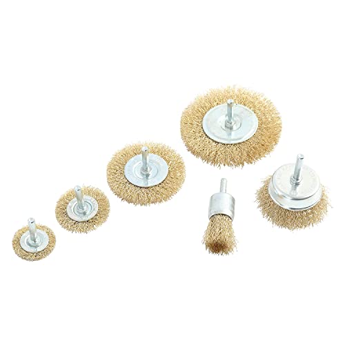 OEMTOOLS 26065 Wire Brush Drill Attachment Set, Wire Brush for Drill Removes Rust, Paint, and Scale, 6 Pc Wheel and Cup Kit with 1/4 Inch Shank, 4,500 Max RPM - style: 6-Piece Set