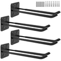 Sinoer 4 Pack Metal Wall Mount Garage Double Storage Hooks - style: 4pc Heavy duty hooks -12"
