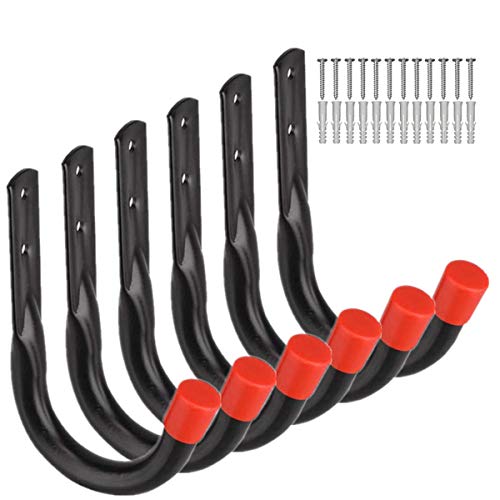 Heavy Duty Utility Garage Storage Hooks,Universal Wall Mount J Organizer Hangers for Hoses,Garden Tools,Cords,Cables,Toy Bag - size: 5.4 Inch x 4 Inch