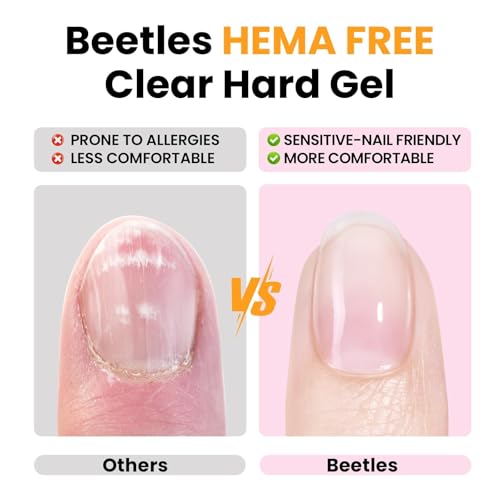 Beetles Hard Gel HEMA-Free, 1 oz 9 in 1 Clear Builder Nails Gel - color: Dewy Breeze Clear HEMA-Free 1 oz