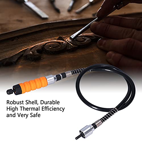 Jadeshay Electric Carving Chisel Tool Woodworking Set with 5 Knives and Flexible Rubber Shaft for Drills and Grinders