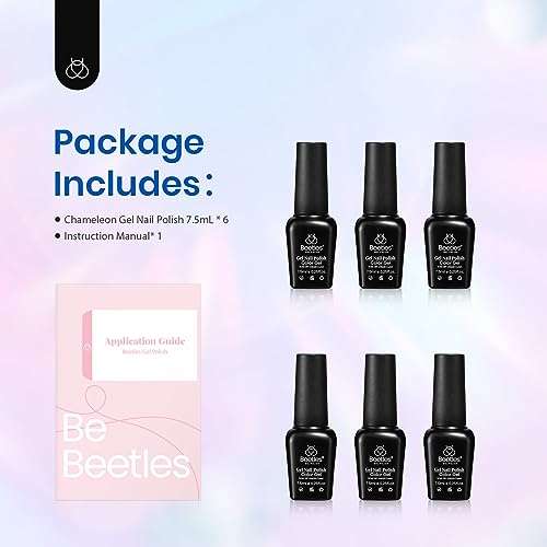 Beetles Glitter Gel Nail Polish Set 6 Colors Sparkle Gel Polish Kit - color: A - Mixed Finishes | Nebula Halo