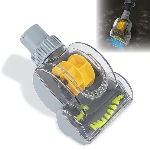 1-1/4'' Vacuum Turbo Brush Attachment for Pet Hair Removal – Fits Shop Vacs 1.25”(32mm) Hoses with Adapter– Air Driven Turbo Brush Compatible with Most Vacuum Cleaners Outer Diameter Hose 1-1/4