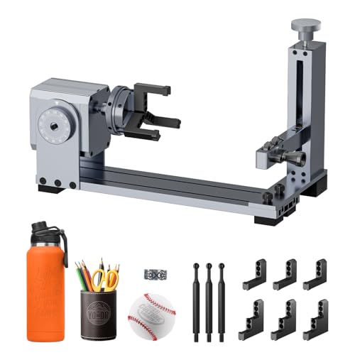 Longer Rotary Roller Series,Rotary Chuck for RAY5/B1/Nano,Other Frame Engraving Machines(Must with 12Pcs Risers),Y-Axis Rotary for Engraving Cylindrical Objects,Glasses,Tumblers,Size 369 * 80 * 145mm - size: 369 * 80 * 145mm