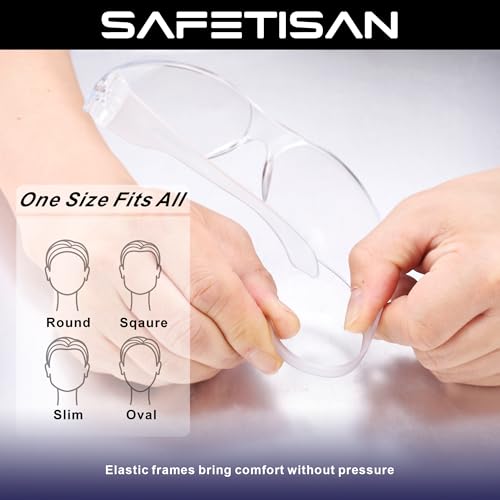Clear Safety Glasses for Men Bulk of 24, Crystal Safety Goggles, Scratch Impact Resistant Meets ANSI Z87.1 Standard, Protective Eyewear Polycarbonate for Construction, Shooting, Lab Work - color: 24pk-clear
