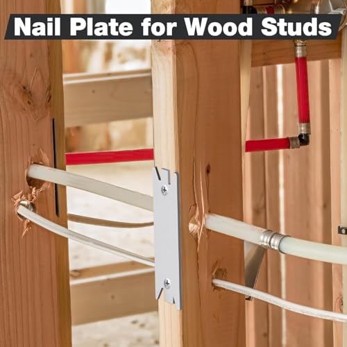 Nail Plates for Wood Studs 1.5 x 2.5 Inch Nail Stud Guards with Sharp Pointed Prongs Electrical Wire Stud Plate Protector Nail Stopper for Plumbing and Wiring Protection - 100Pack - size: 1.5" x 2.5" - 100 Pack