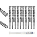 SALI SDS Plus Rotary Hammer Drill Bit Set,3/4" x 8", 10-Pack, Carbide-Tipped Masonry Bits for Concrete, Brick & Stone with Storage Case - size: 3/4"*8"