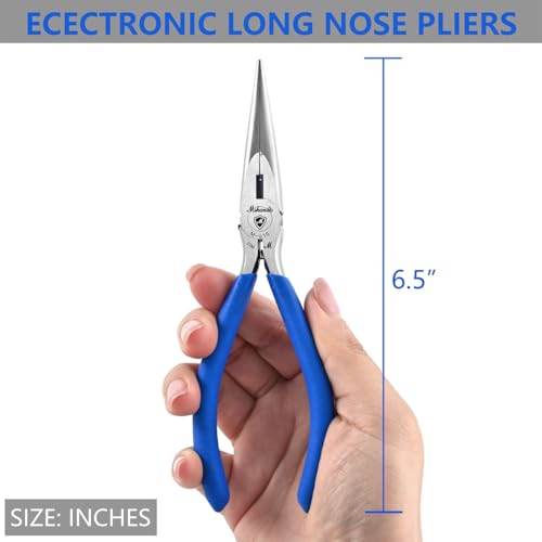 Needle Nose Pliers 6.5" Long Nose Pliers for Wire Bending, High Carbon Steel Needle Nose Plier, Serrated Jaw Pliers for Jewelry Making Electronics Repair Object Grasping Craft Making (1Pack) - size: 6.5"-1Pack