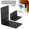 8 Pcs 4"x4"x3" 90 Degree Black Metal Corner Brackets, 3MM Thick - size: 4×4×3