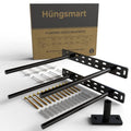 Set of 2 Floating Shelf Brackets 11 inch Multiple Mounting Location Baseplate/Heavy Duty Black Painted Mild Steel Bracket Hidden Wall Shelves Support Hardware Mount Kitchen/Nursery Decor(10 inch Rods) - size: 10 inch Rod