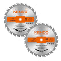 KENDO 10 Inch Circular Saw Blade Set, 2-Pack 40T 60T, 5/8 Arbor