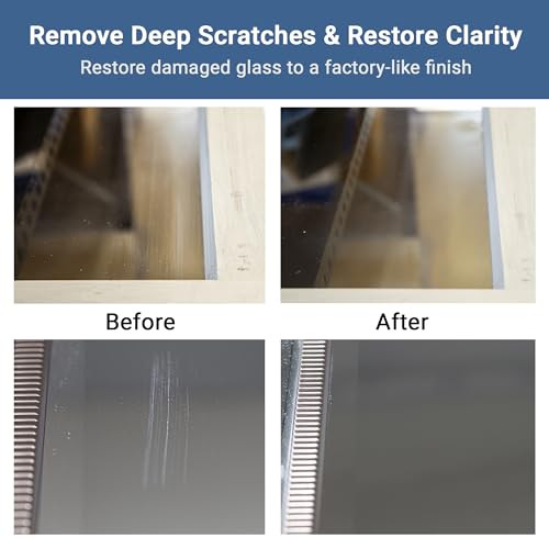 GLASS POLISH DIY Glass Scratch Removal Deluxe Kit 2" & 3" - Effective Glass Polishing with Drill or Polisher, Repairs Deep Scratches, Removes Surface Damage and Restores Original Clarity & Shine - size: 2 & 3 inch (12 Abrasives)