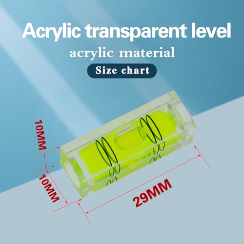 High precision mini bubble, double line small level bubble, three line flat ball household level ruler can be turned 180 degrees (Non-magnetic, 29 * 10 * 10mm（4PCS)) - size: 29*10*10mm（4PCS)