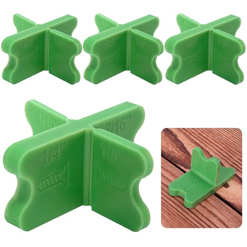 4 Pcs ABS Deck Spacer Tool, 4 Thicknesses Green Deck Board Spacers - color: Green-4