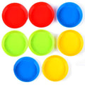 8Pcs Colorful Plastic Round Paint Palettes Tray Color Mixing Plates Paint Pallets Dish Bowl for Art Painting and Crafts Projects, 4 Colors