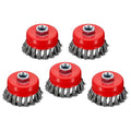 5pcs 3in Wire Cup Brush for Angle Grinder with 5/8"-11 Arbor - size: 3 inch