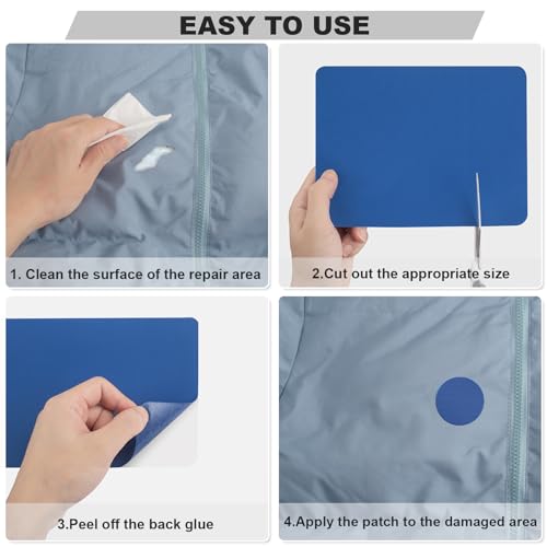 OAZ 15 Pieces 3.5 x 4.7 inch Nylon Repair Patches Nylon Fabric Patch Self-Adhesive Tent Repair Tape Waterproof Lightweight Repair Patches Repair Patch Kit for Clothing Down Jacket Bag (Beige White) - color: Beige White, size: 3.5" x 4.7"