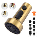 ARCORA Pull Down Kitchen Faucet Head Replacement with 13 Adapters, 3 Modes - color: Brushed Gold