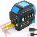 TEPU Laser Tape Measure 4-in-1, 197FT Laser Distance Meter with 16FT Tape - color: Blue-black