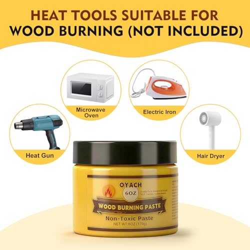 6oz Wood Burning Paste Gel Kit (19pcs), Scorch Burning Marker Tool