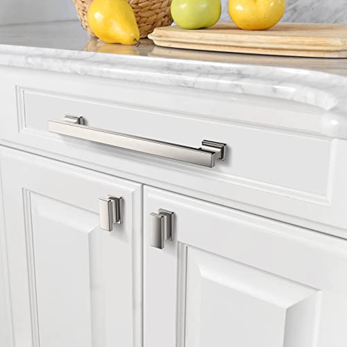Amerdeco 10 Pack Brushed Satin Nickel Cabinet Pulls 7" - color: Brushed Satin Nickel, size: 7" hole center