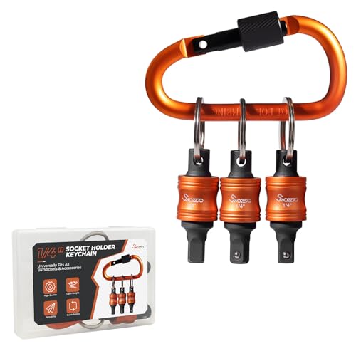 1/4" Socket Holder Keychain 3PCS Set,Drive Quick-Release & Lock Organizer - size: 3PCS-1/4'