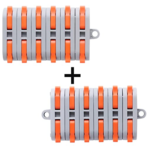 XHF 90PCS Conductor Compact Connectors Lever Wire Nuts, Electrical Connectors Wire Terminals for Any Circuit Inline Splices - size: 90PCS