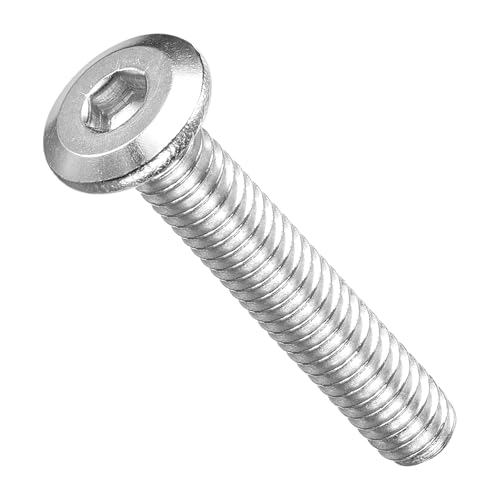 METALLIXITY Flat Head Hex Socket Cap Screws Bolts 1/4"-20x1-1/2 30Pcs - color: Silver Tone, size: 1/4"-20x1-1/2"