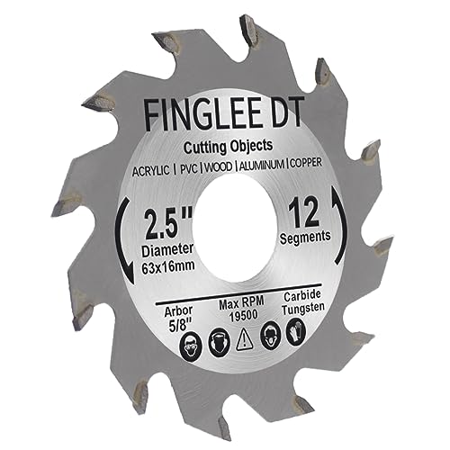 2.5Inchx12Tx5/8 Wood Cutting Circular Saw Blade Mini Circular Saw，Fine-Finish Trim Rip Crosscut, ATB TCT Tungsten Carbide Tipped (3PCS 2.5inch)