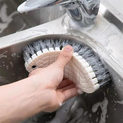 2 Pcs Without Dead Corner Multi Purpose Heavy Duty Scrub Brush, Heavy Duty Hand Held Scrub Stiff Bristle Brush, Multiple Segments are Bendable Fruit Vegetable Brush,Bathtub Tile Brush Bathroom Brush