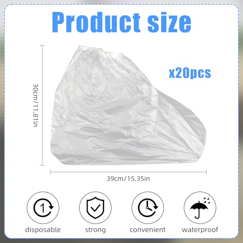 20Pcs Waterproof Shoe Covers for Rain,Non-Slip Disposable Rain Shoe Covers