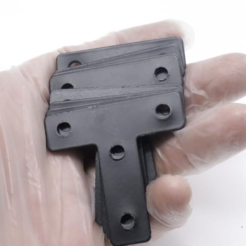 20-Pack Steel T-Shape Mending Plate Corner Brace 2Inch for Wood - size: T Black 50x50 mm