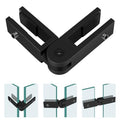 Adjustable Glass to Glass Clamp, 90-180-270 Degree Matte Black Railing Clamps, Stainless Steel T304 Railing Clips Brackets for Fence, Balustrade, Balcony Deck, Indoor & Outdoor - size: 1 Pack, style: Adjustable