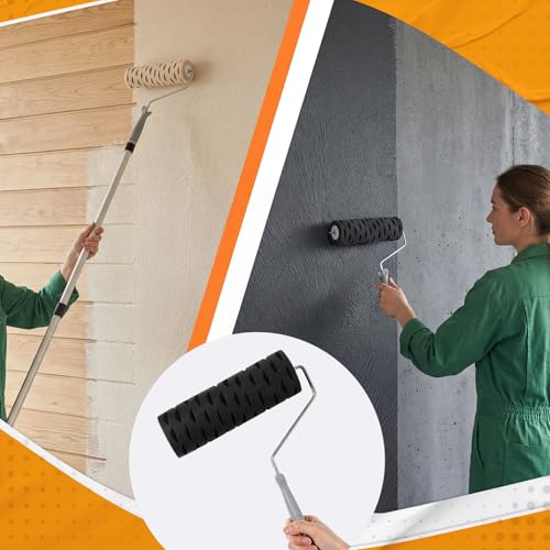 2 Pcs 9" Drywall Texture Roller, Tree Bark Pattern