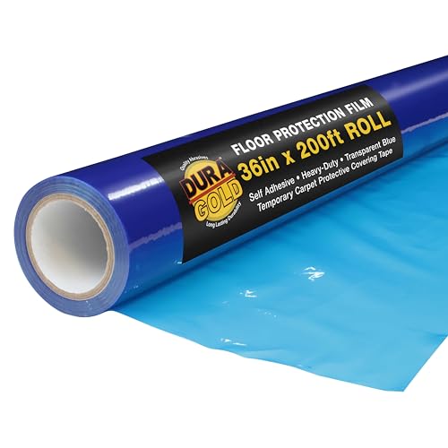 Dura-Gold Floor Protection Film, 36-inch x 200-foot Roll, Clear Plastic - size: 36-inch-x-200-feet